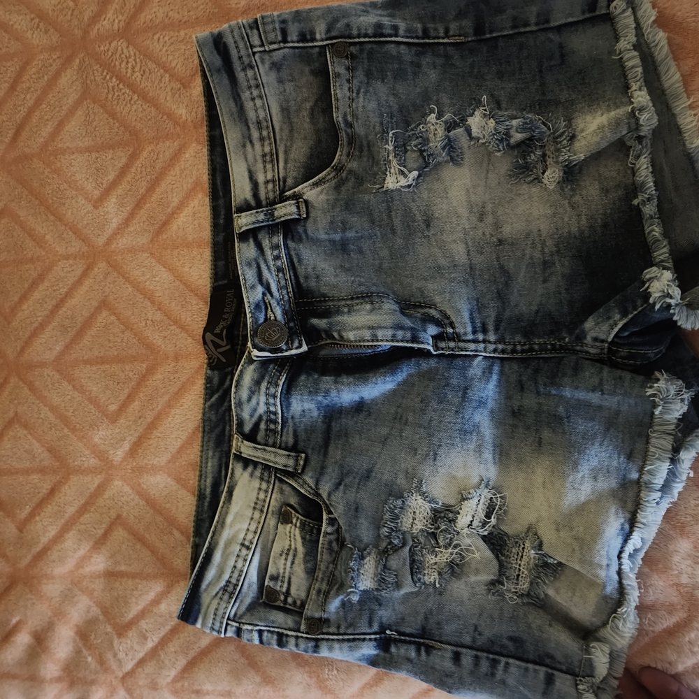 Distressed Denim Shorts